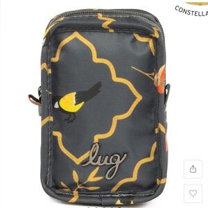 NWT Lug Drizzle Mini Zip Storage Pouch in Songbirds in Grey